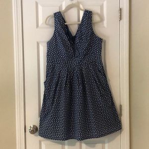 Cotton blue & white polka dot dress